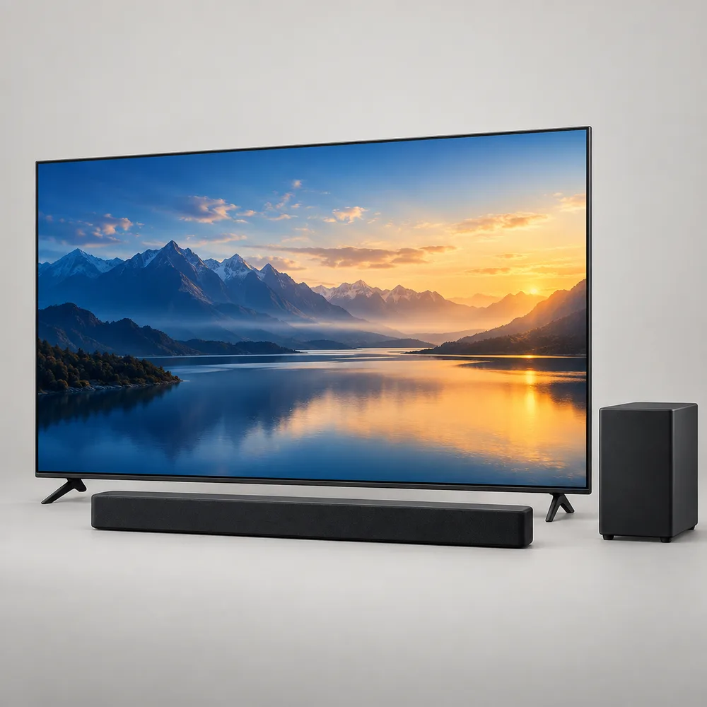 Tokyo TV 85" + barra de sonido con subwoofer